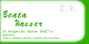 beata wasser business card